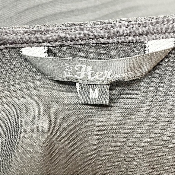 FOR HER NYC Women’s Black Structured Peplum Top Asymmetrical Hem Goth Emo Size M - Picture 6 of 8